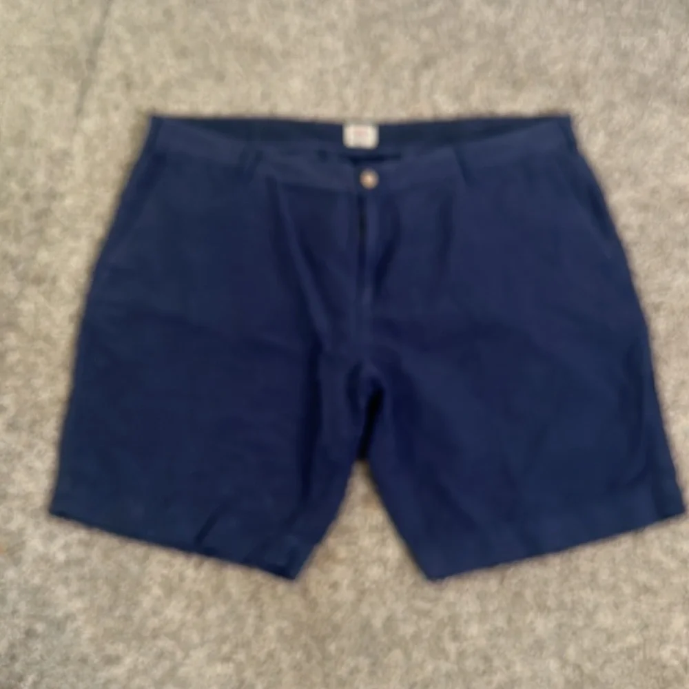 FAHERTY brand linen cotton blend short size 40 navy blue summer vacation
